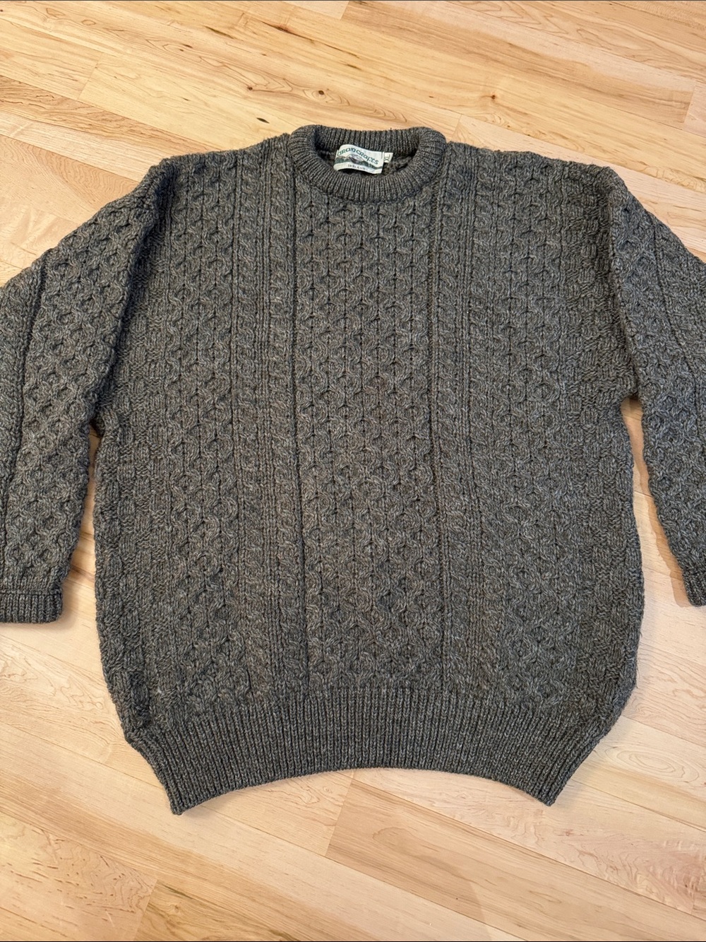 M​ens Aran Crafts Ireland Wool CrewNeck Fishermans Cable Sweater-XL